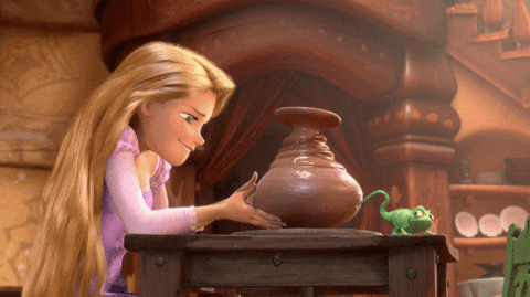 Pottery Rapunzel GIF