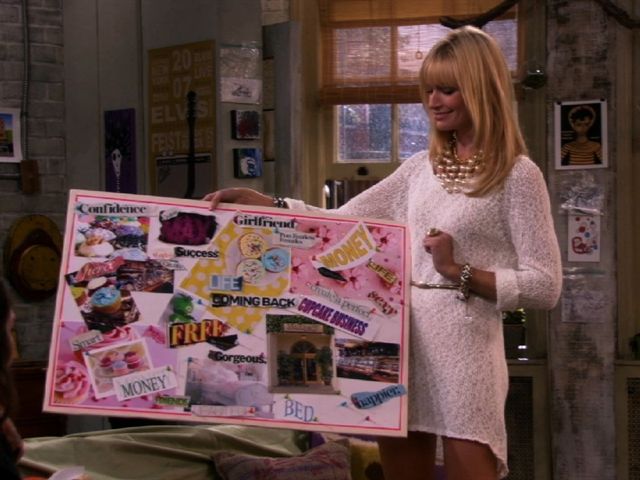 Caroline's Vision Board on "2 Broke Girls"